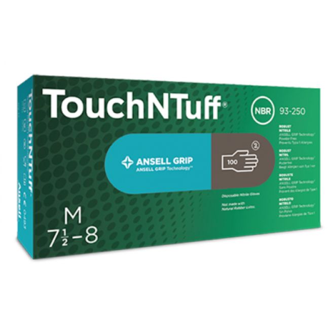 TouchNTuff® 93-250 eldobható nitril antisztatikus kesztyű Ansell Grip™ technológiával